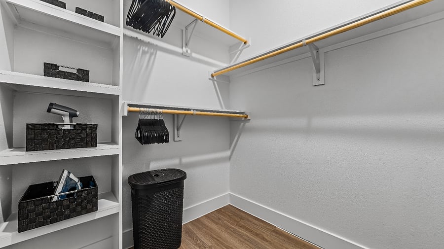 Spacious Closet. Full size ironing board and luggage racks