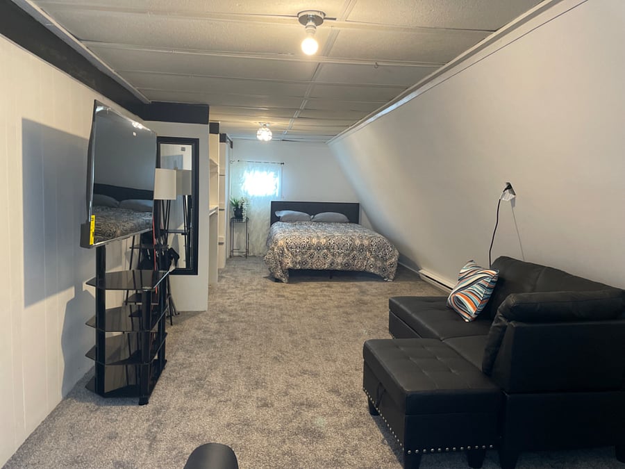 3rd floor room. Bed room and small living space