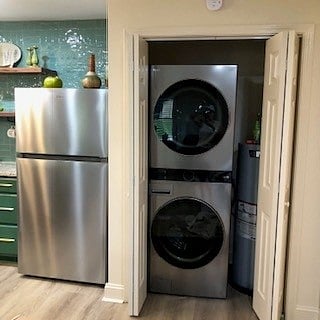 New Washer/Dyer in closet with motion detector light