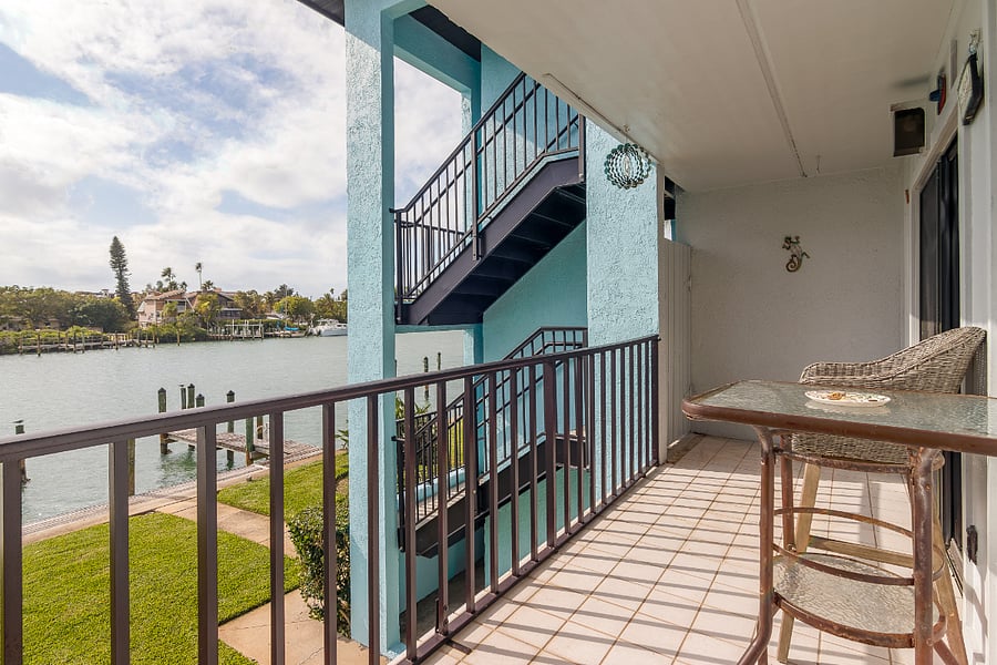 Deck off primary bedroom and living room
