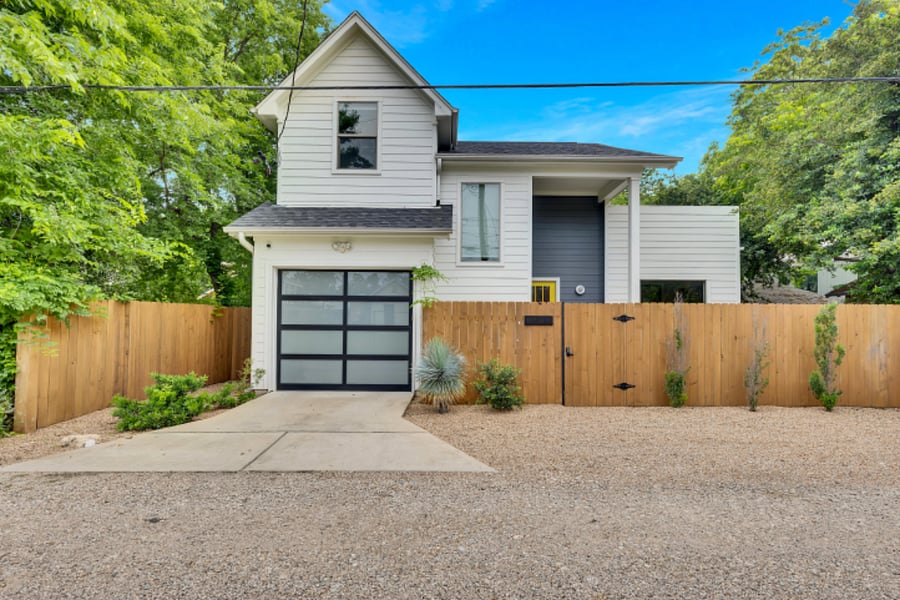 Private alley access. Equipped with exterior security cameras and wifi controlled garage