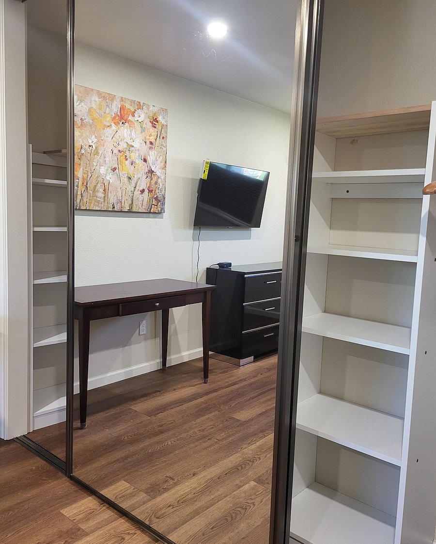 Primary Bedroom closet and writing table