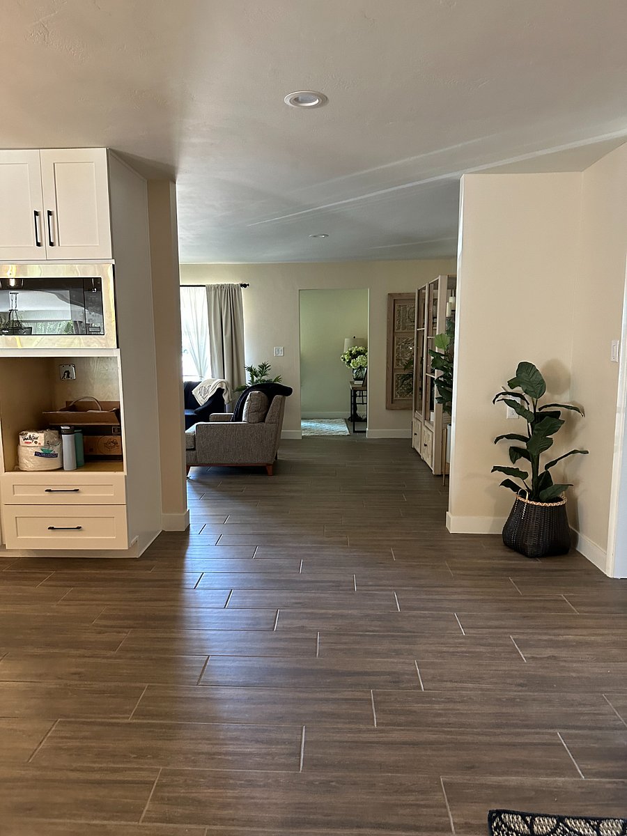Transition from Kitchen to Living Room