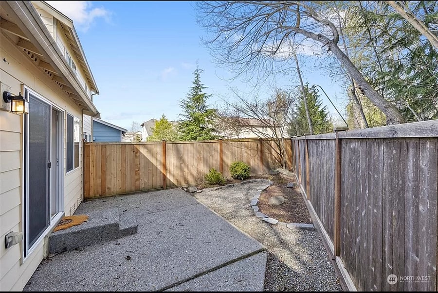 Backyard with fence