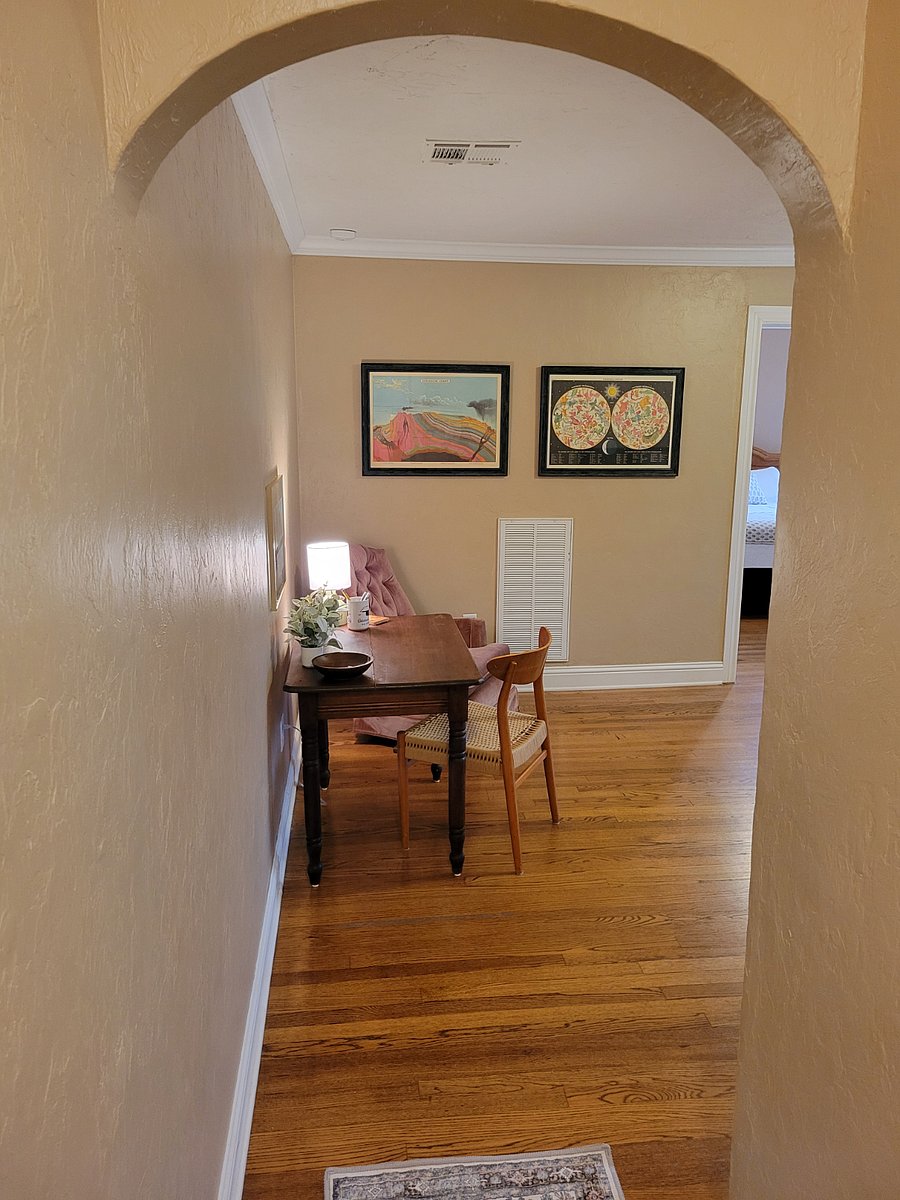 Living room with desk and rocking chair