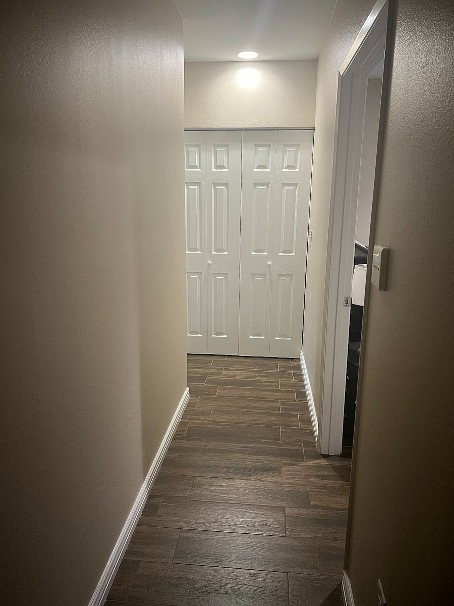 Hallway to room and Bathroom