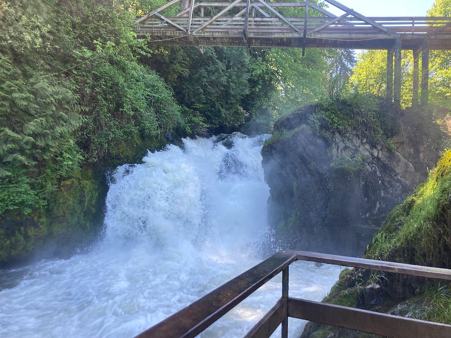 Tumwater Falls near by. 
