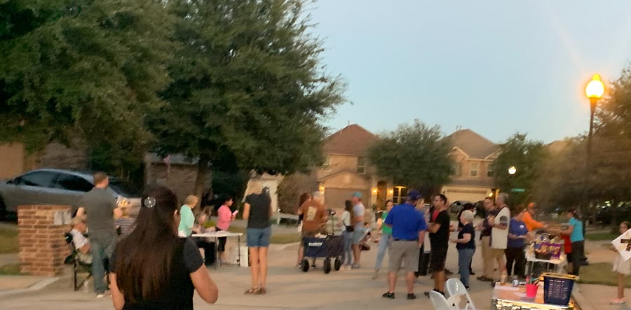 Yearly neighborhood cook out. Best neighbors ever.