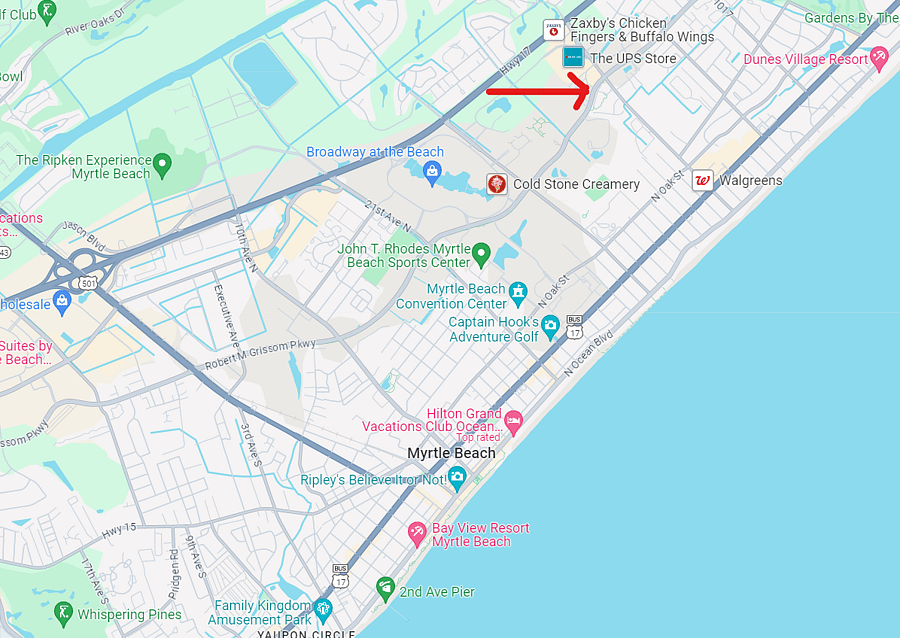 Red Arrow points to property location