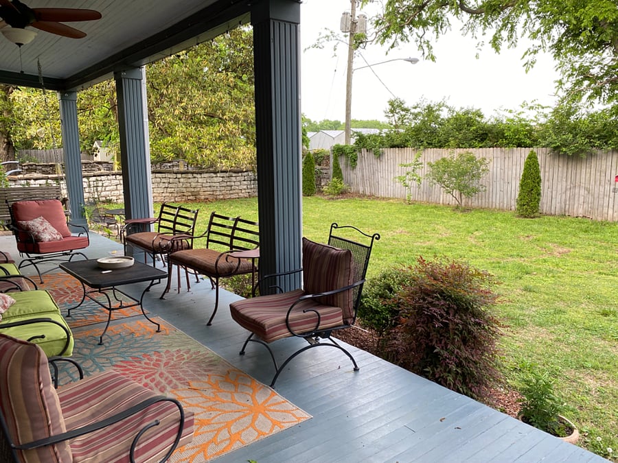 back porch and back yard