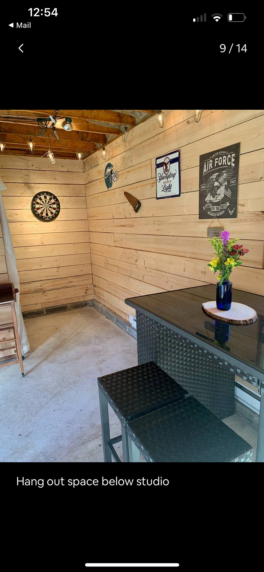 Shared space below studio.