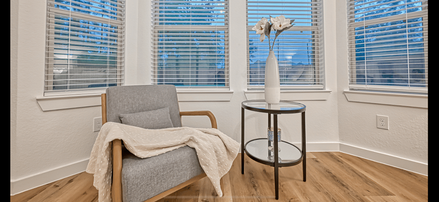 Bay window with a sitting area