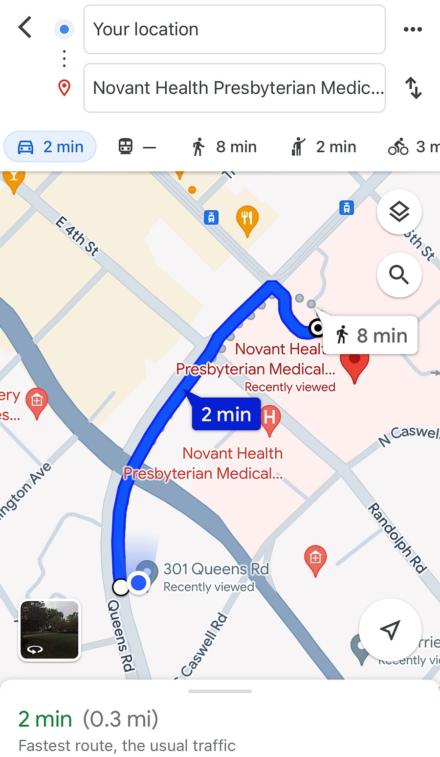 Building is located 0.3 miles / 2 blocks from Novant Health Presbyterian Hospital