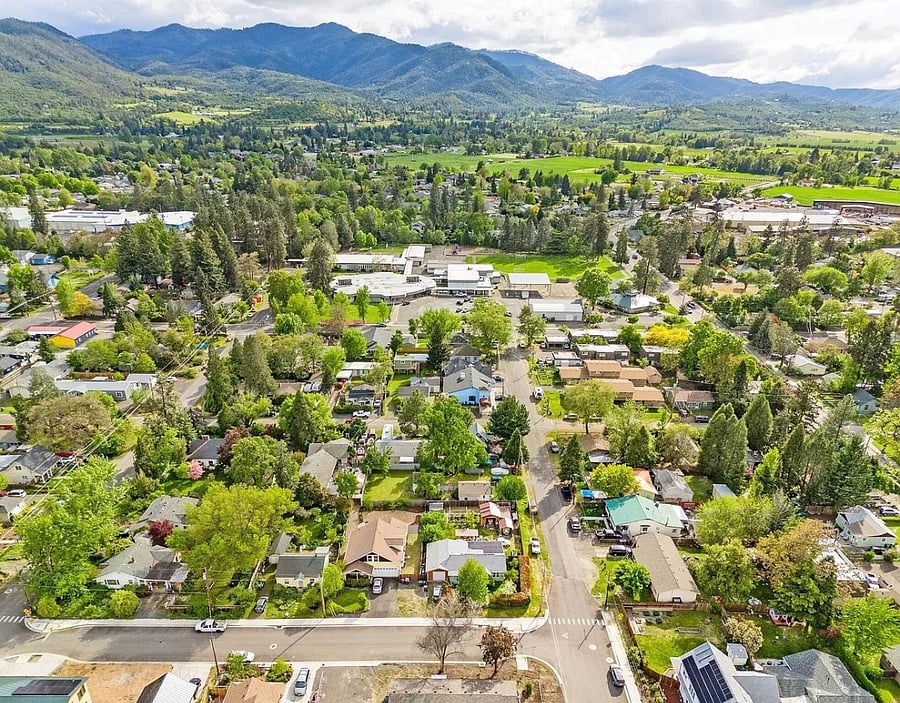 The neighborhood, looking west.