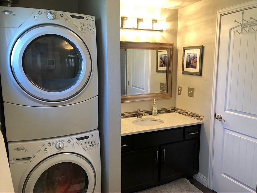 Laundry and sink...please note, laundry is shared with landlords upstairs