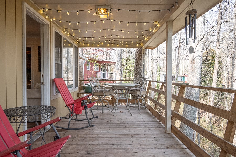 Watch the sunrise amongst the trees and relax from the wide deck.