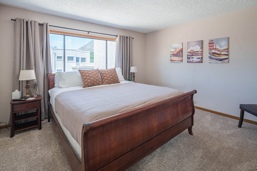 Upstairs bedroom with King bed. 