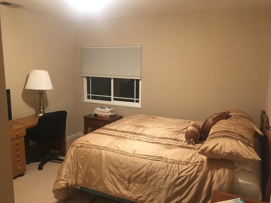 This would be your room. King bed, one storage dresser (not in this picture) and closet space. If you want something else in the room, I might have it elsewhere in the house and will to provide whatever I have.