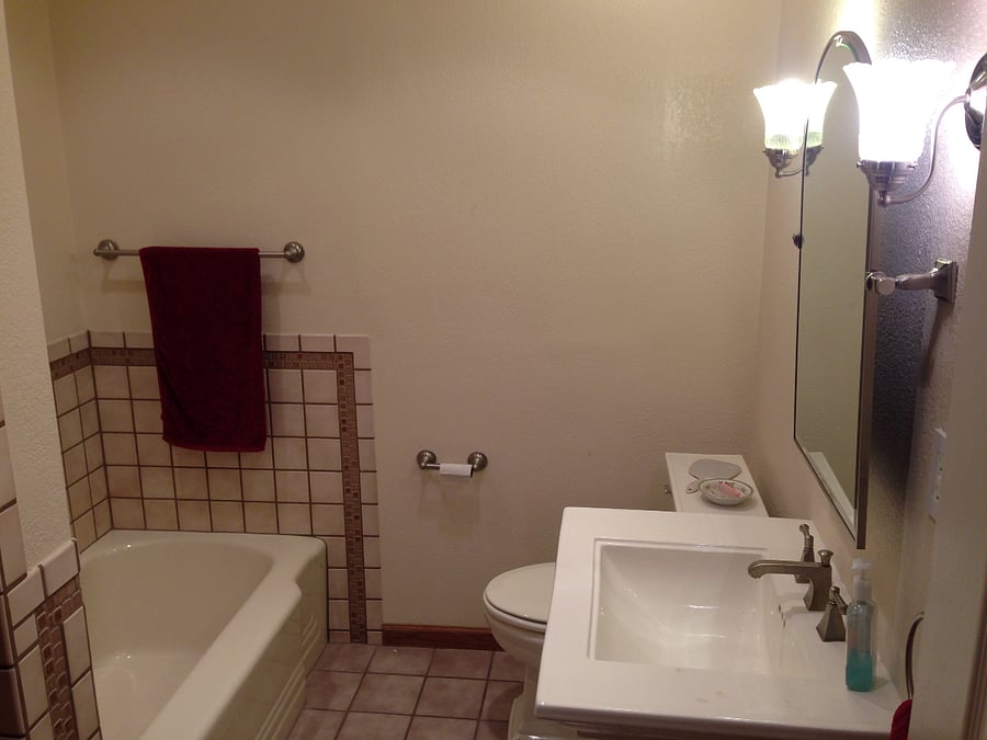 Your bathroom has a separate bathtub and shower and there is a storage space (not seen in the pic). This is the main house bathroom and might have occasional guest use. I rarely have guests and most of my friends use the 1/2 bath, but it might get used occasionally.