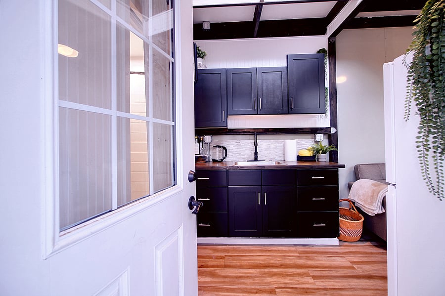 Kitchenette as you walk through entrance. 