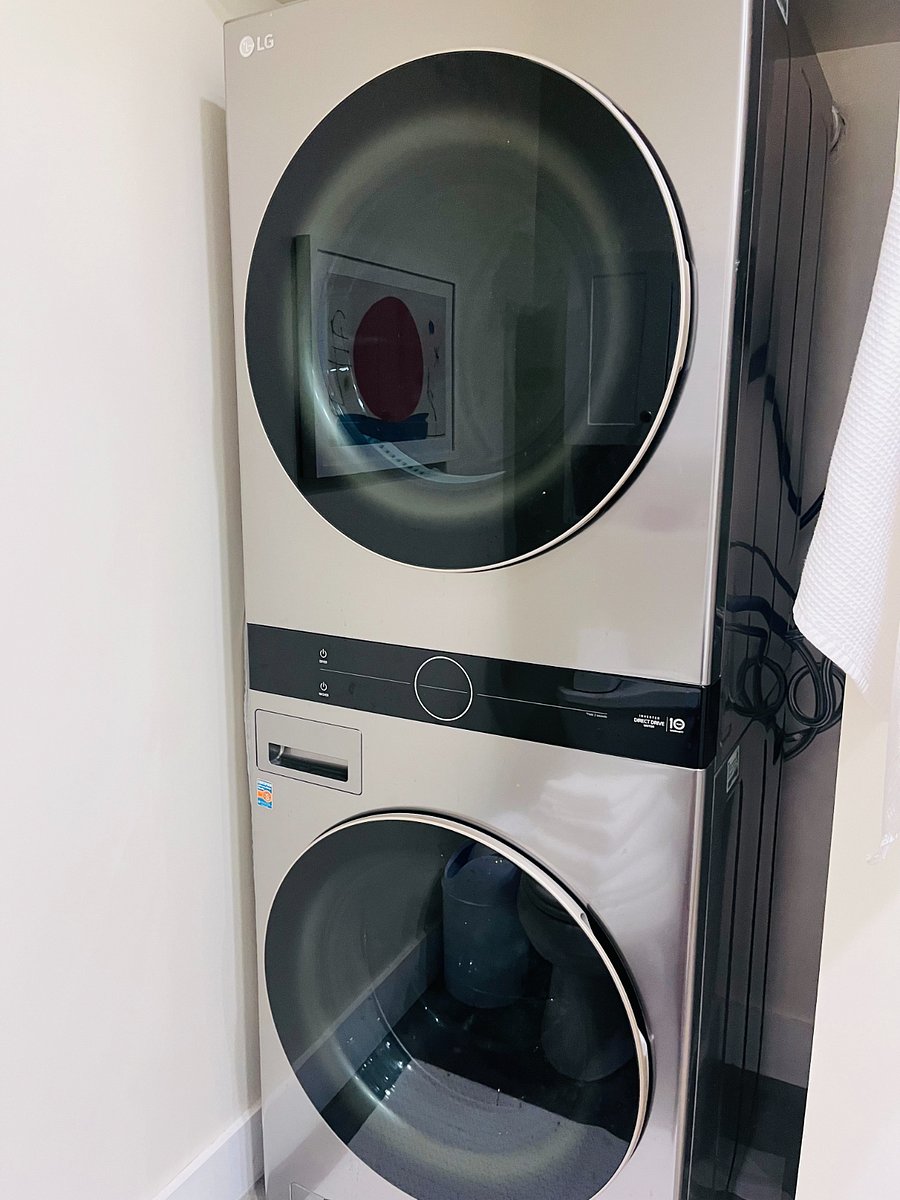 Full-Sized Washer Dryer inside Master Bath