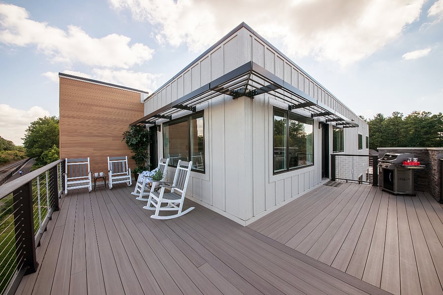 Wrap around balcony with outdoor grill.