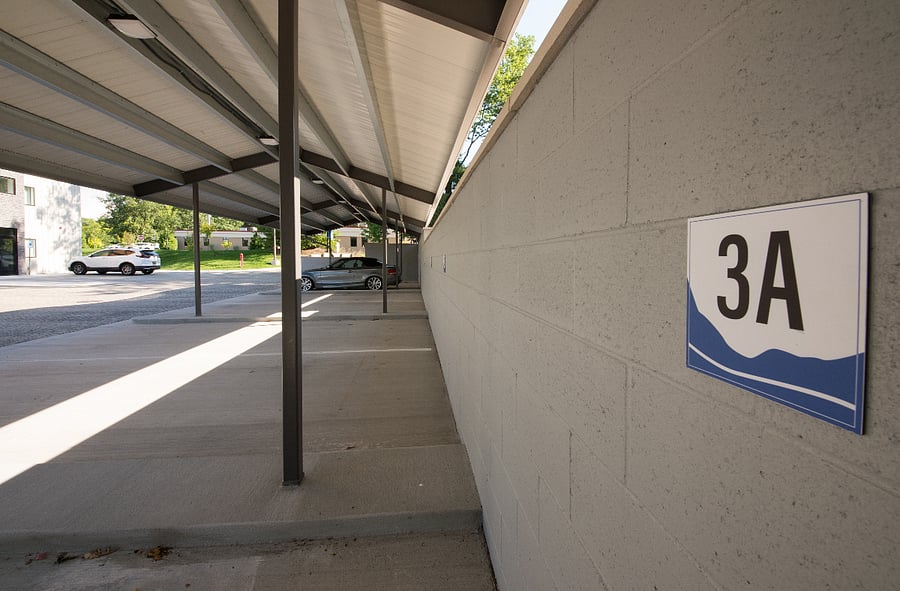 Designated parking spot in carport