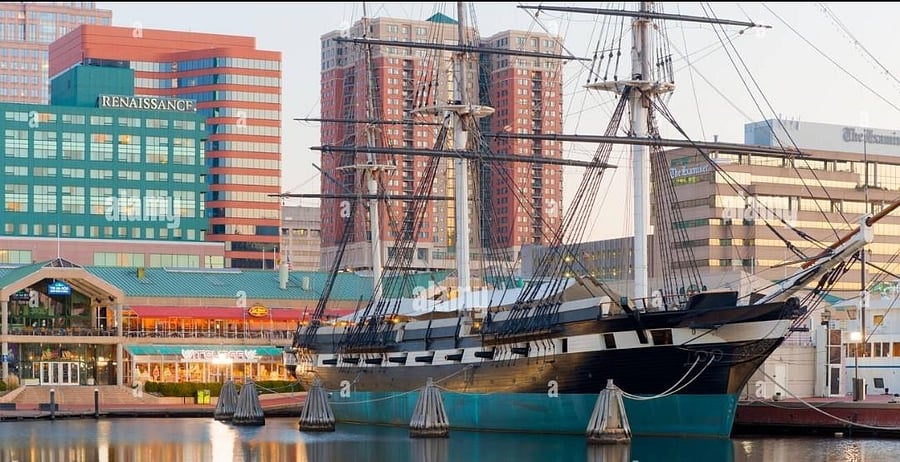 Baltimore Inner Harbor. 8 min drive
