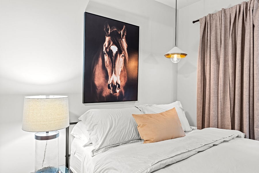 Pottery barn and CB2 lighting were added to make the space feel special. 