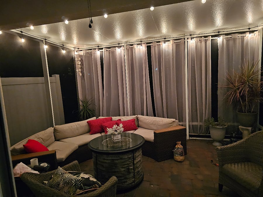 Screened Patio at Night