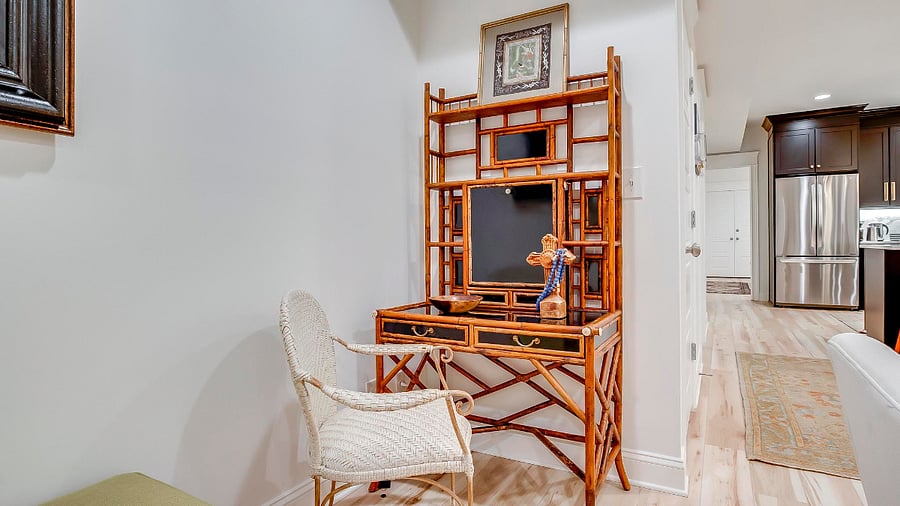 A secretary handmade in the Phillipines is perfect for transcribing your postcards or doing a bit of work.