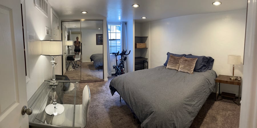 Bedroom with dedicated workspace
