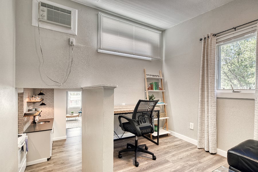 A desk and chair have been added to the upstairs loft space for those times when you just have to get some work done.