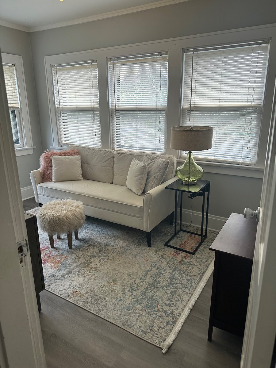Enjoy your own cozy living room in your free time, equipped with smart TV for streaming! Sunday mornings and a cup of coffee are ideal in the space! Private living space is rare at this price point.