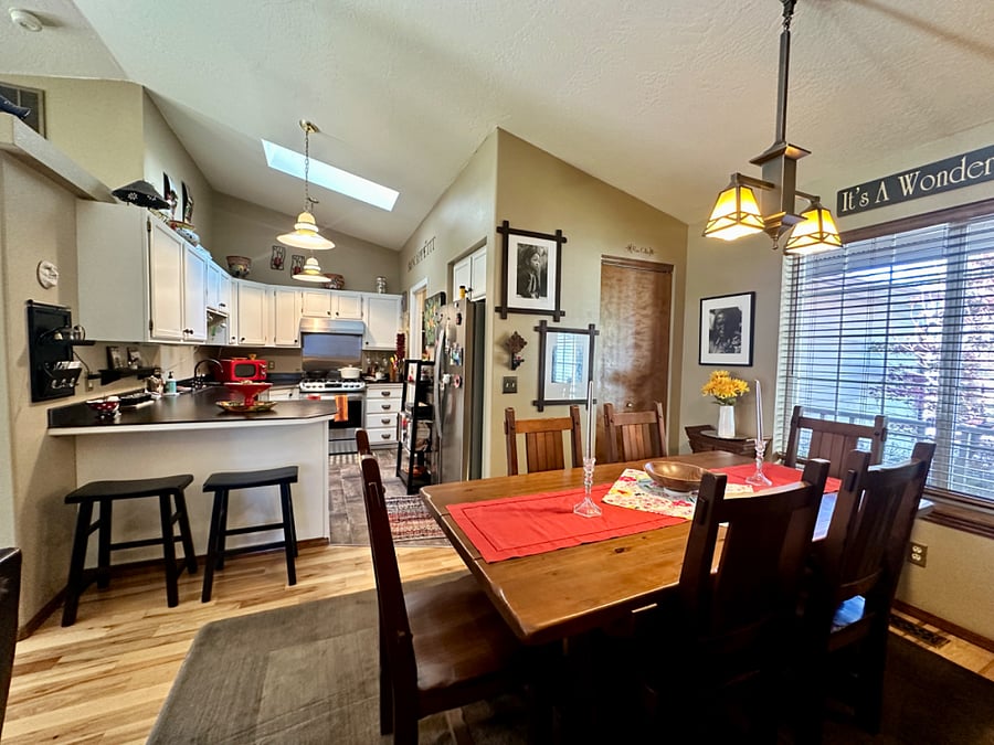 kitchen and dining area