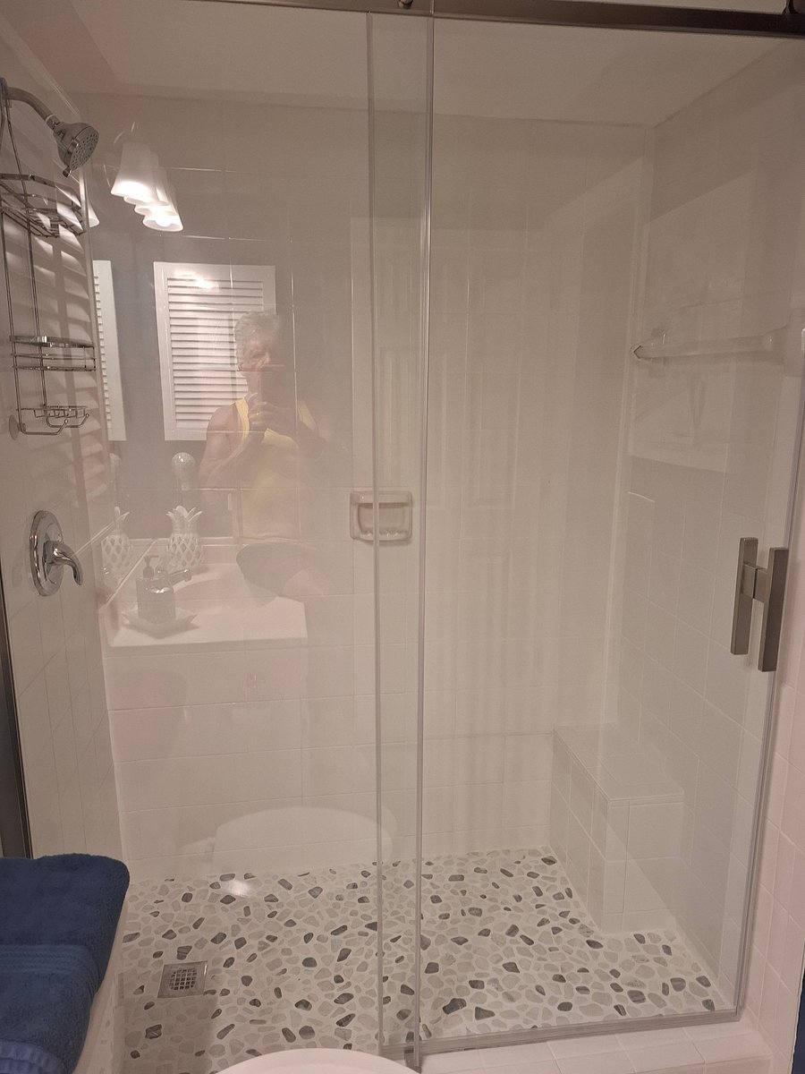 Brand new walk-in shower upgrade in Guest Bathroom.