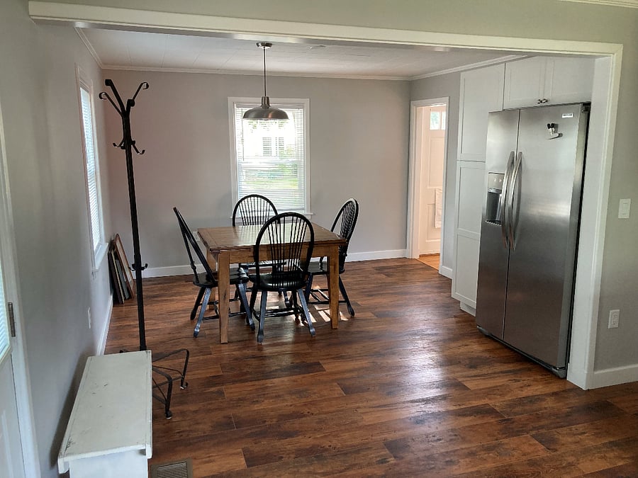 dining room open to kitchen