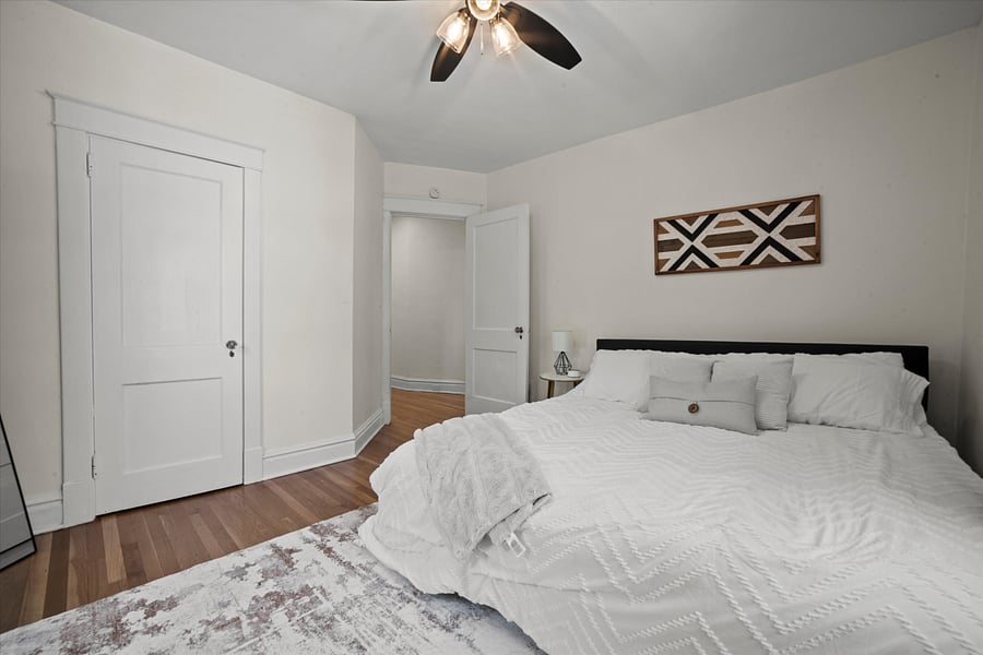 Enjoy the comfort and space of our king bed, perfect for a restful night's sleep during your long-term stay. Wake up refreshed and ready to take on the day, knowing you have a comfortable retreat to return to.