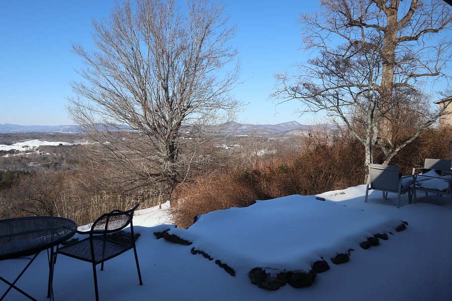 View from the room (with snow!)