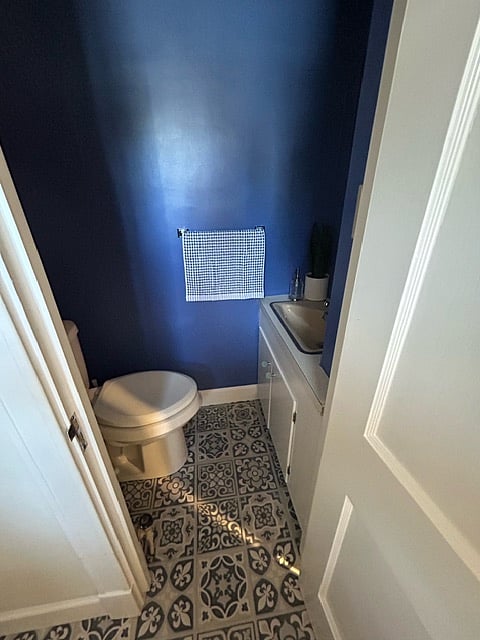 First floor half-bath has been renovated.