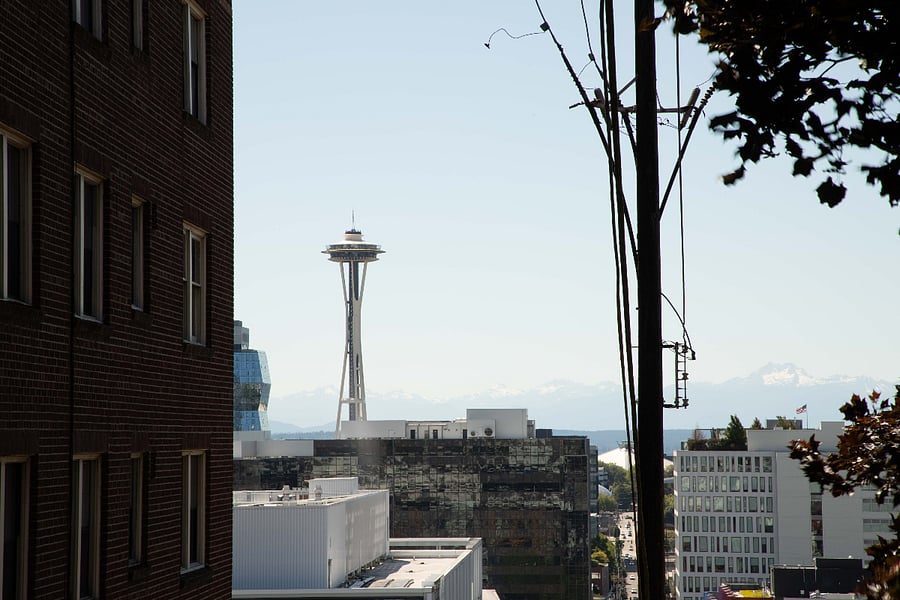 View from corner of building