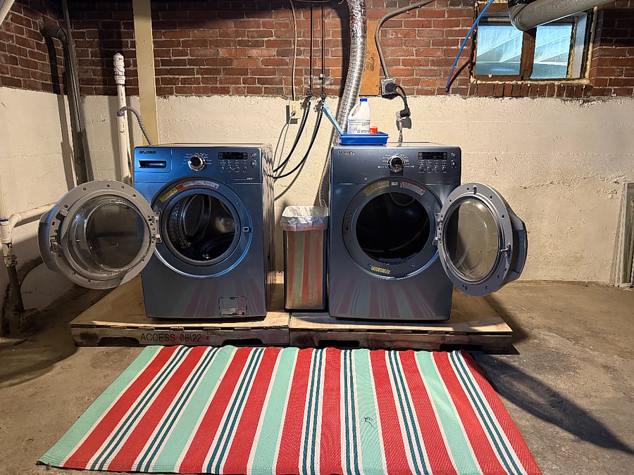 Laundry area in the Basement. 