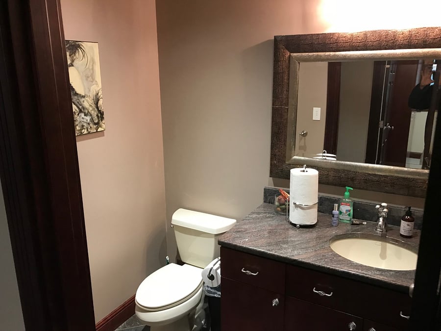 One of two half baths on the first floor