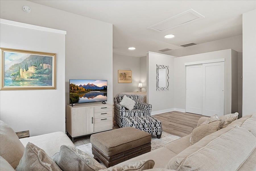 from entry photo of living space open floor pan concept