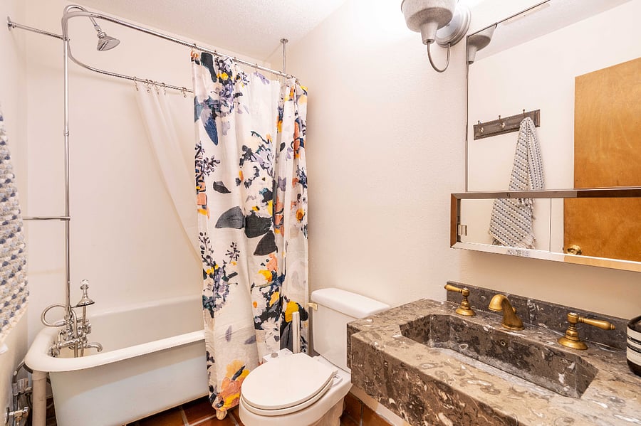 guest bathroom is off hallway