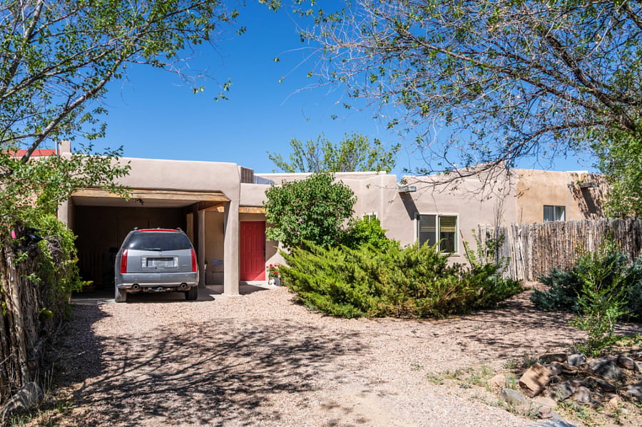 front of house, car port for two cars