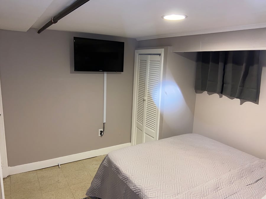 Bedroom No. 2 - Mount TV with Amazon fire stick attached.