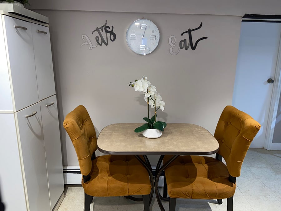 Eat in kitchen dining area for two.