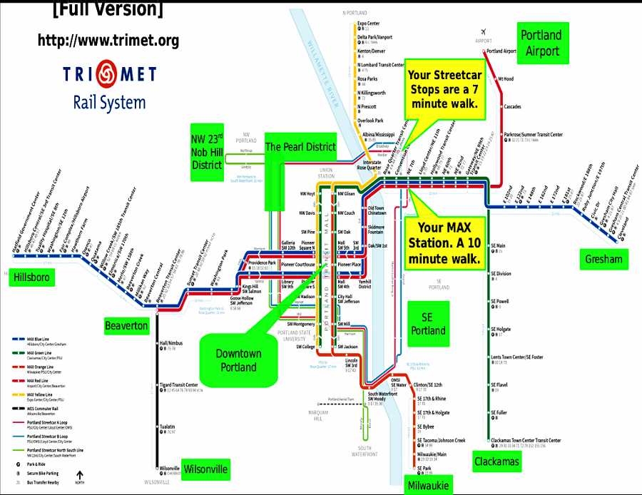 Where do you want to go? Walk to 2 city circling Streetcar lines or the 3 MAX lines for a wide variety of destinations. NOTE: Places where both Streetcars and major MAX lines are this close are limited to here and downtown Portland. See Trimet.org.