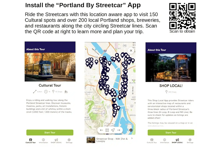 As you can see, the map on this app is loaded with sites to see and places to shop, eat, and drink. When you stay here, "GO BY STREETCAR" is always an option.